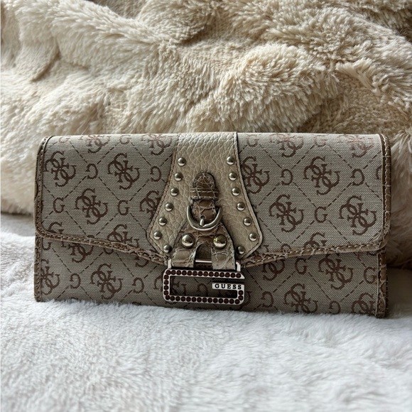 New Guess Wallet Tan and Brown Women's - Picture 2 of 12